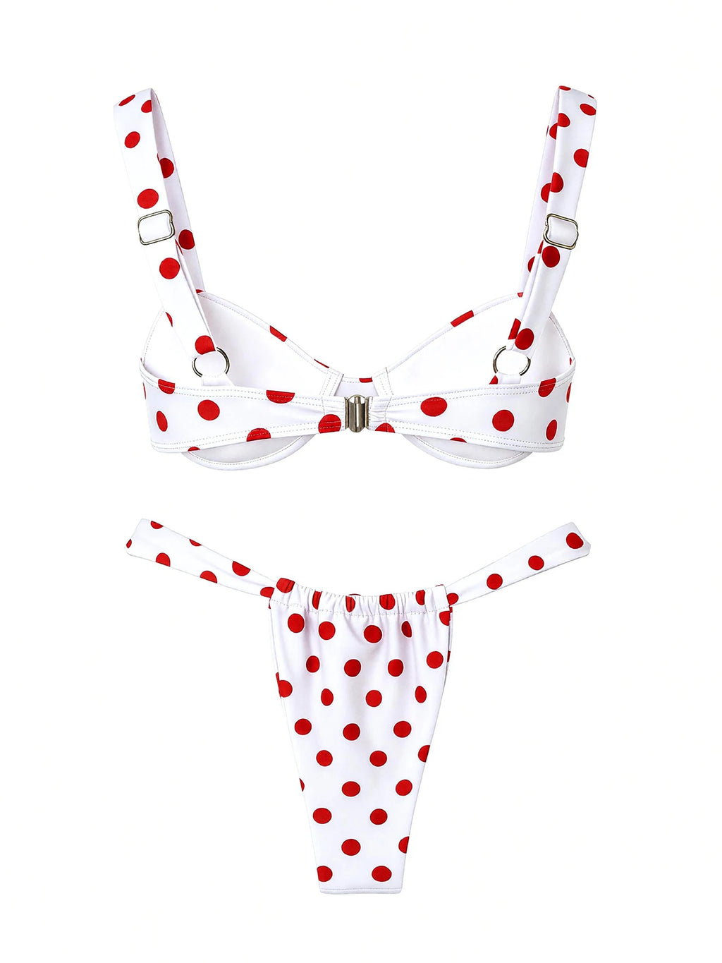 Retro Brown Dot Bikini Sexy Off Shoulder Swimwear Women High Cut Thong Biquini Set Luxury Summer Vacation Beach Bathing SuitK337