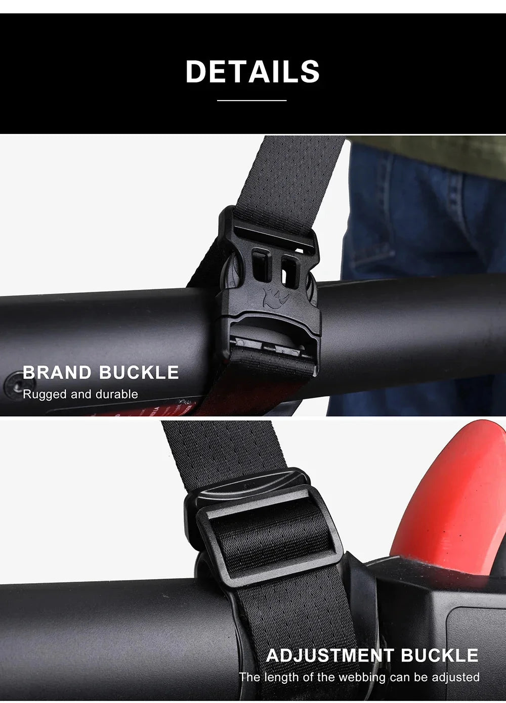 Rhinowalk Adjustable Scooter Riders Single Straps Portable Hand Carrying Shoulder Strap for Scooter Folding E-bike Skateboard