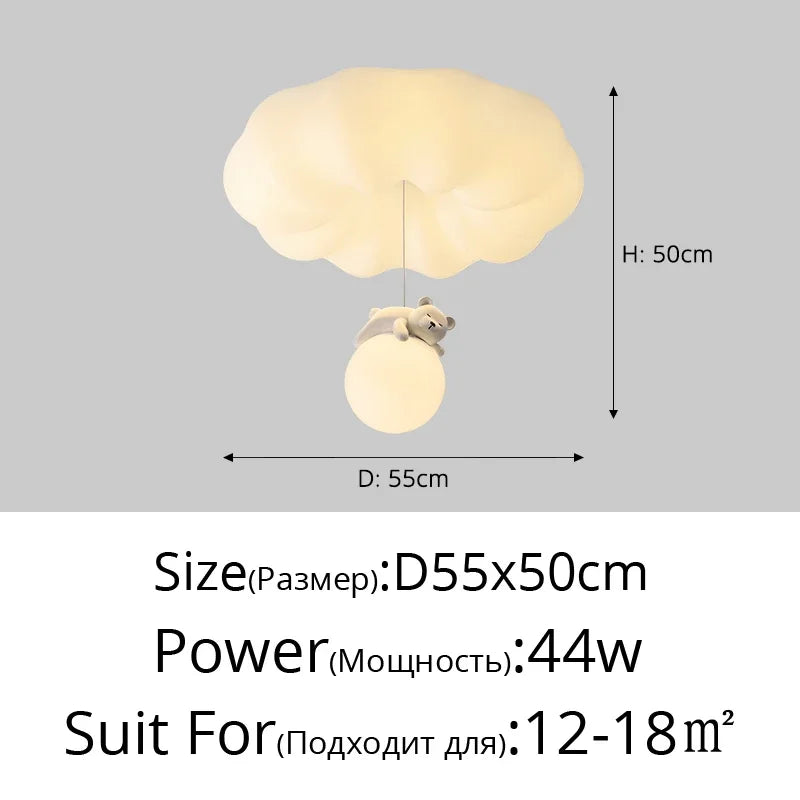 Modern Bear Cream Ceiling Lights Modern Lighting Creative Simple Lamps Living Room Bedroom Lustres Luminaria Decoration Lamparas