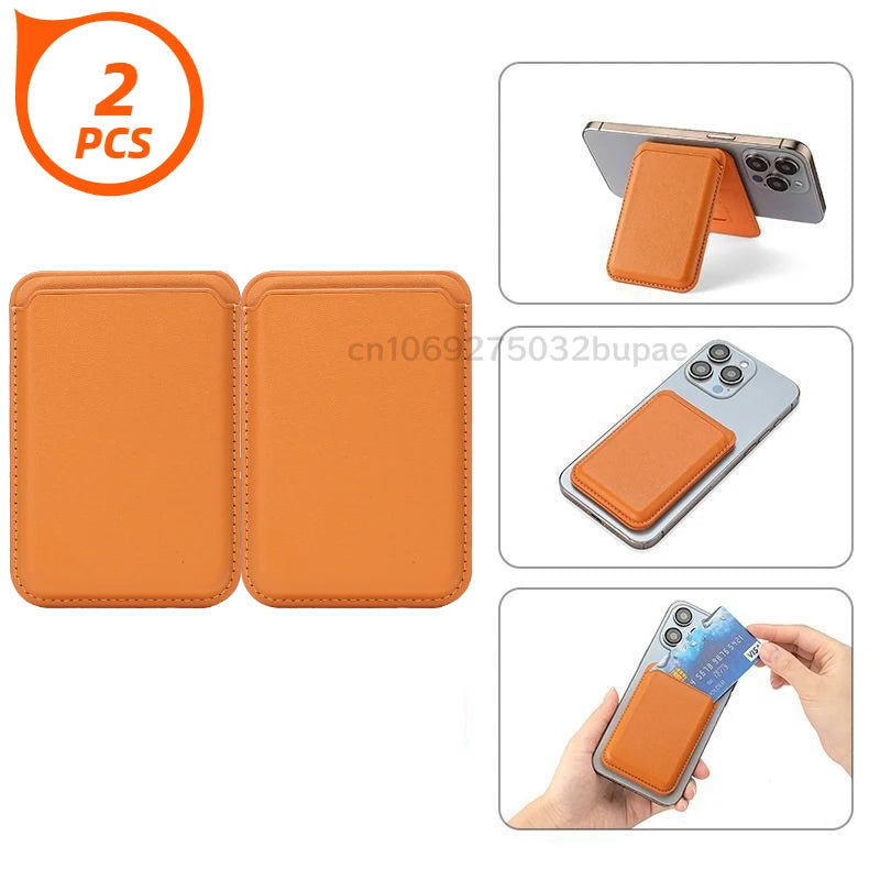 Portable Popsockets Magnetic Magsafe Wallet Phone Card Holder Magnetic Attachable Leather Pocket Compatible IPhone Credit Card