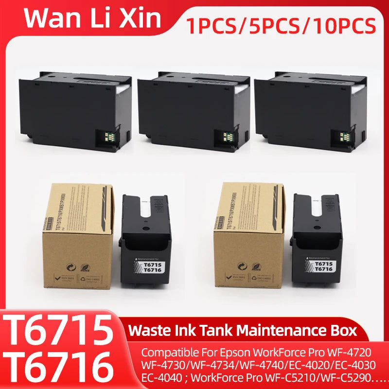 T6715 T6716 Ink Maintenance Box For Epson Workforce Pro WF-3820 WF-4820 EC-4020 WF-4830 WF-4720 WF-4834 WF-4734 WF-4730 WF-4740