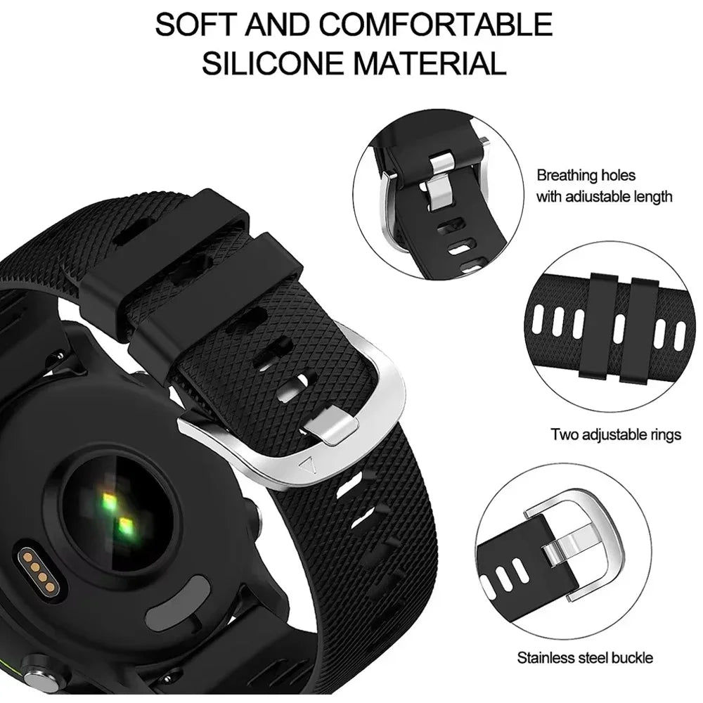 Silicone Strap 20mm For Garmin Forerunner 645 165 245 245M/Vivoactive 5 3 Wristband Bracelet For For Garmin Venu SQ SQ2 Band