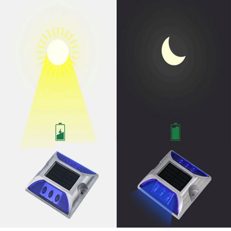 Popular Square High Brightness Ip68 Flashing or Flicker Traffic Marker Light Reflective Aluminum Led Cat Eye Solar Road Stud New