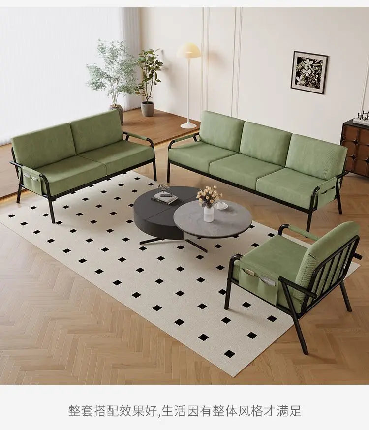 LH fabric sofa living room small apartment double sofa simple bedroom home