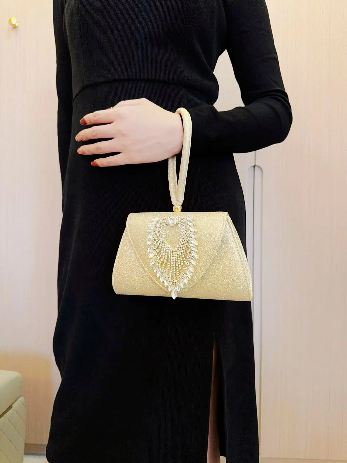 F248 Sweet Memory Diamond Handbag Dinner Party Dolly Bags Wedding Accessories Gold Bag For Women Dress Bags