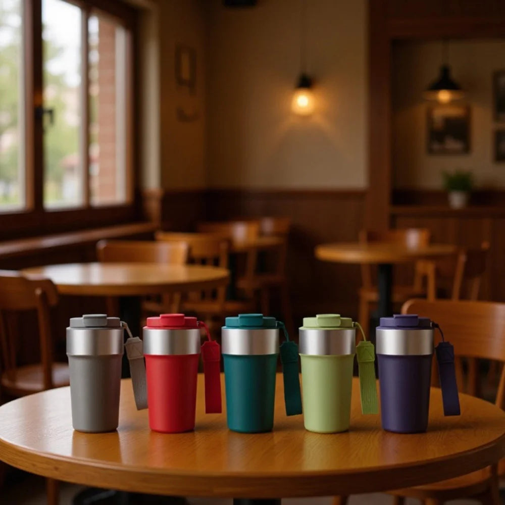 17oz/510ml Insulated Cup 304 Stainless Steel Thermos Coffee Cup Leak-Proof Water Cup with Lid Travel Mug Keep Hot Cold
