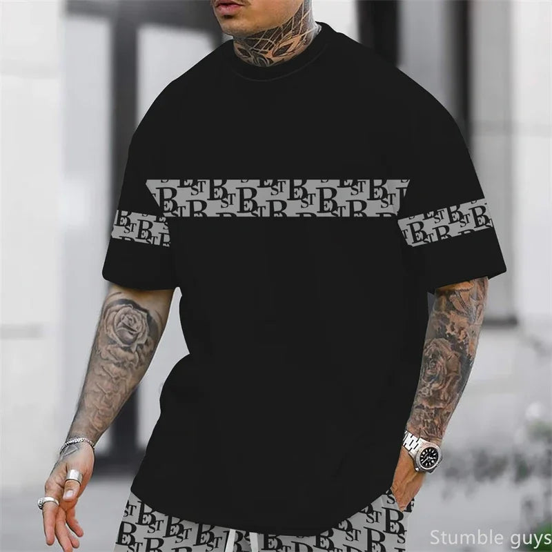 Men's Oversized Fashion T-Shirt Summer Anime Graphic Loose Short Sleeve Comfortable Lightweight Fashion Jersey Tops