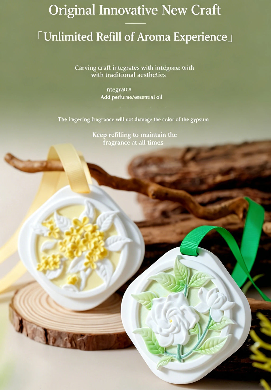 Plant Aroma, Aromatherapy Gypsum Sheet, Household Wardrobe Aroma Hanging Decoration, Car Solid Perfume Fragrance