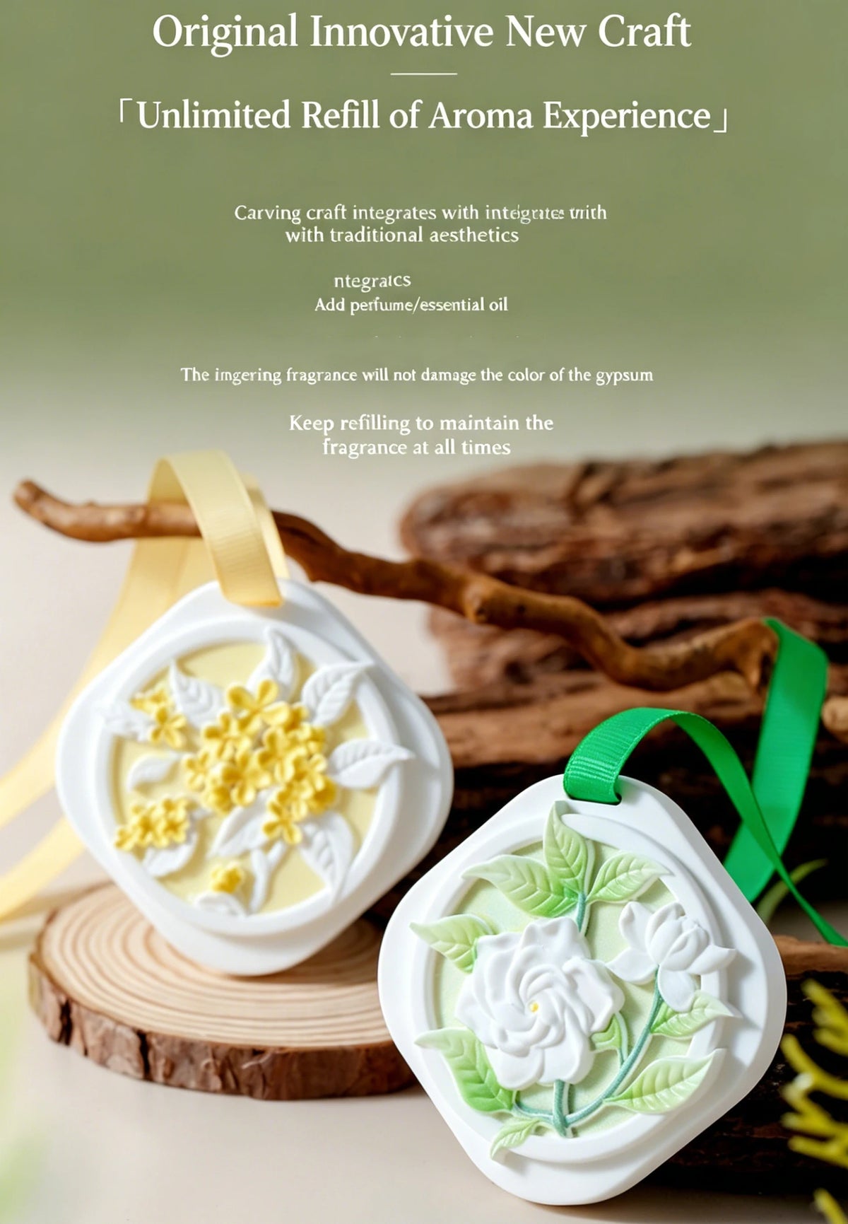 Plant Aroma, Aromatherapy Gypsum Sheet, Household Wardrobe Aroma Hanging Decoration, Car Solid Perfume Fragrance