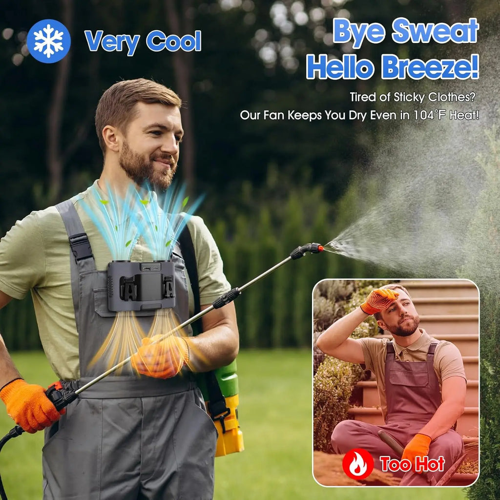 2026 New Upgrade 42H Portable Waist Fan, 28000mAh Rechargeable Wearable Belt Fans, 16000 RPM Cooling Neck Body Powerful Shirt