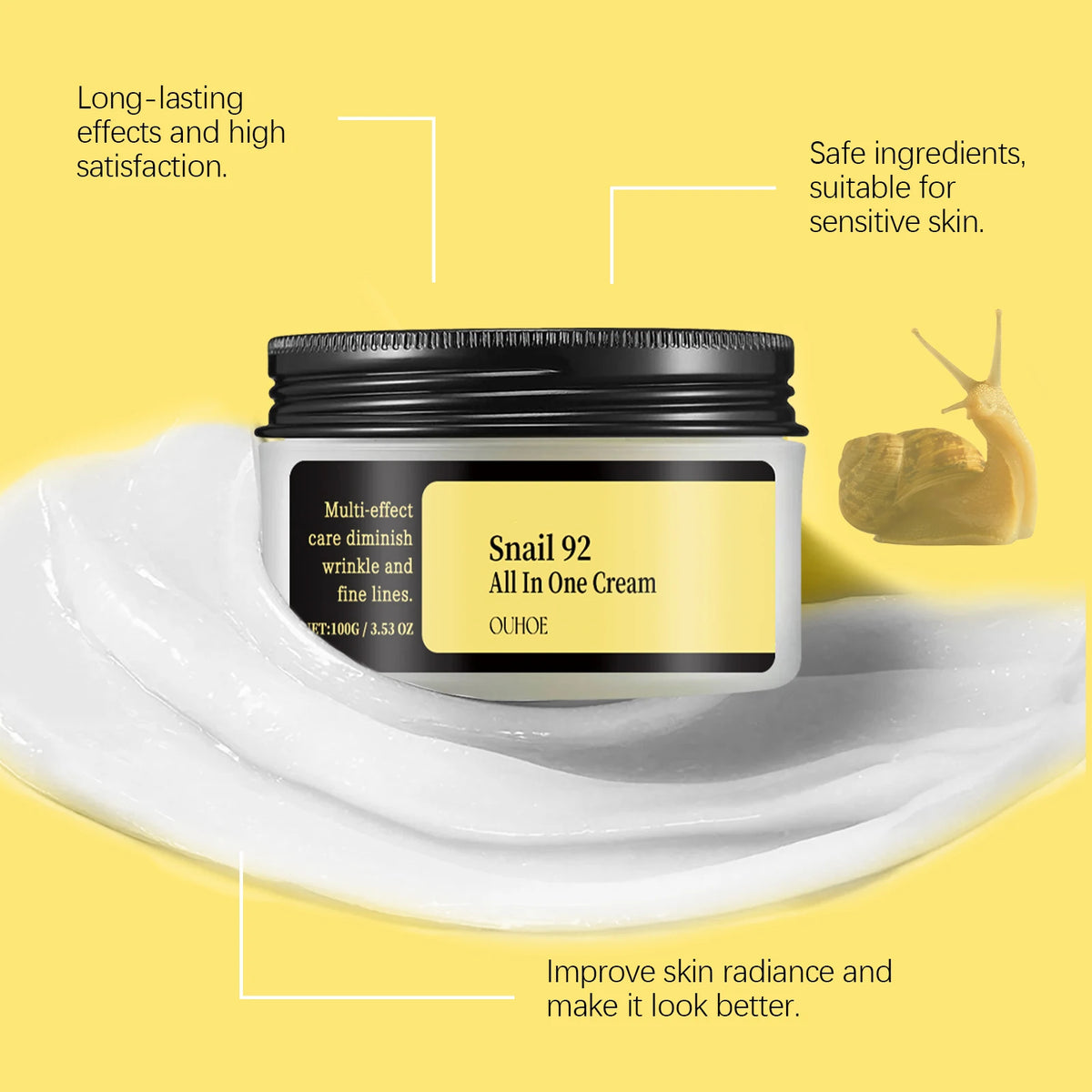Multi-Tasking Face/Neck Cream Moisturizer Instantly Plump Bouncy Hydrating Daily Facial Cream Non-Greasy Relief All Skin Types