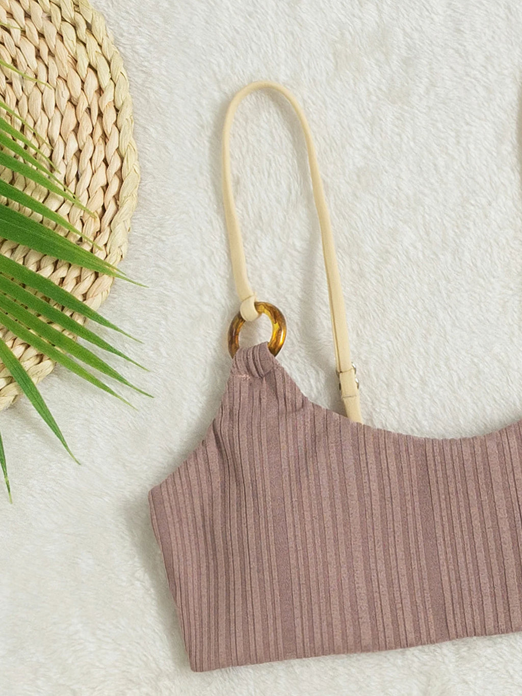 Sexy Ribbed Bikini for Women, Push Up Swimwear, Female Bikinis Set, Beachwear with Straps, Brazilian Bathing Suits, Swimsuits