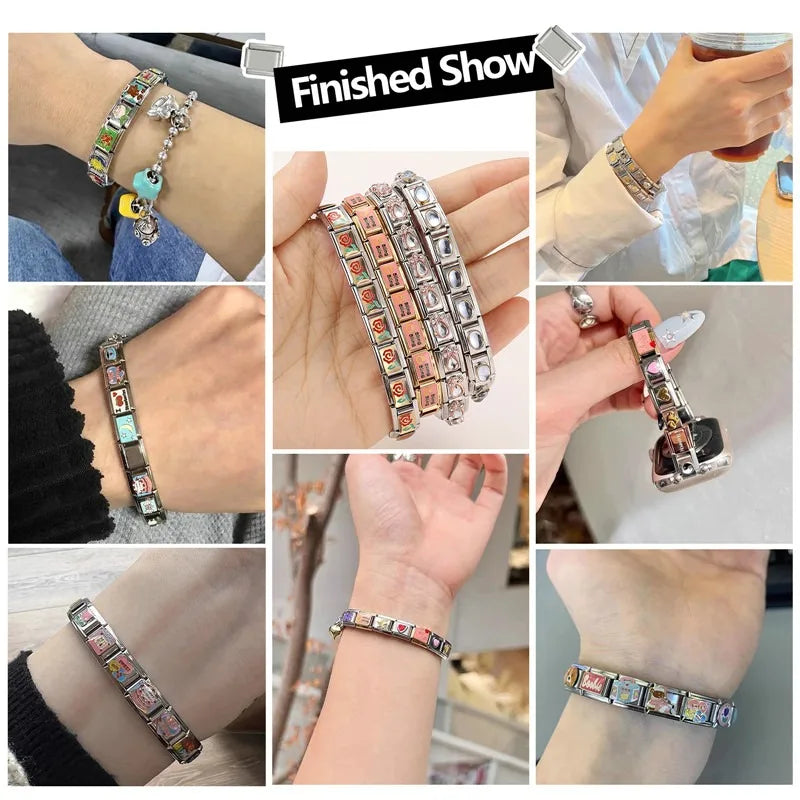Y2K Cute Funny Sofa Cats Dogs Italian Charm Fit 9mm Stainless Steel Women DIY Bracelet Drop Shipping Fashion Jewelry Wholesale