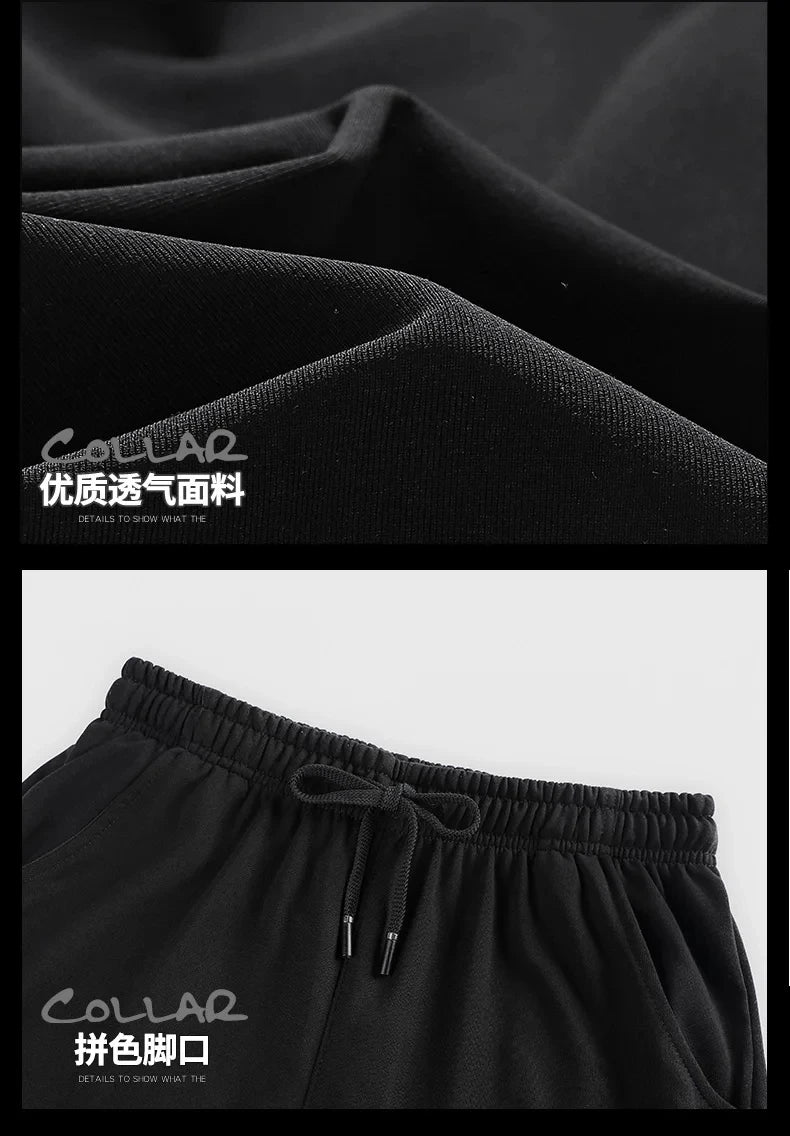 2024 Summer Black White Tracksuits For Men's Set Sleeves T-Shirt + Shorts Sportswear Brand Sporting Suit Oversize 5XL