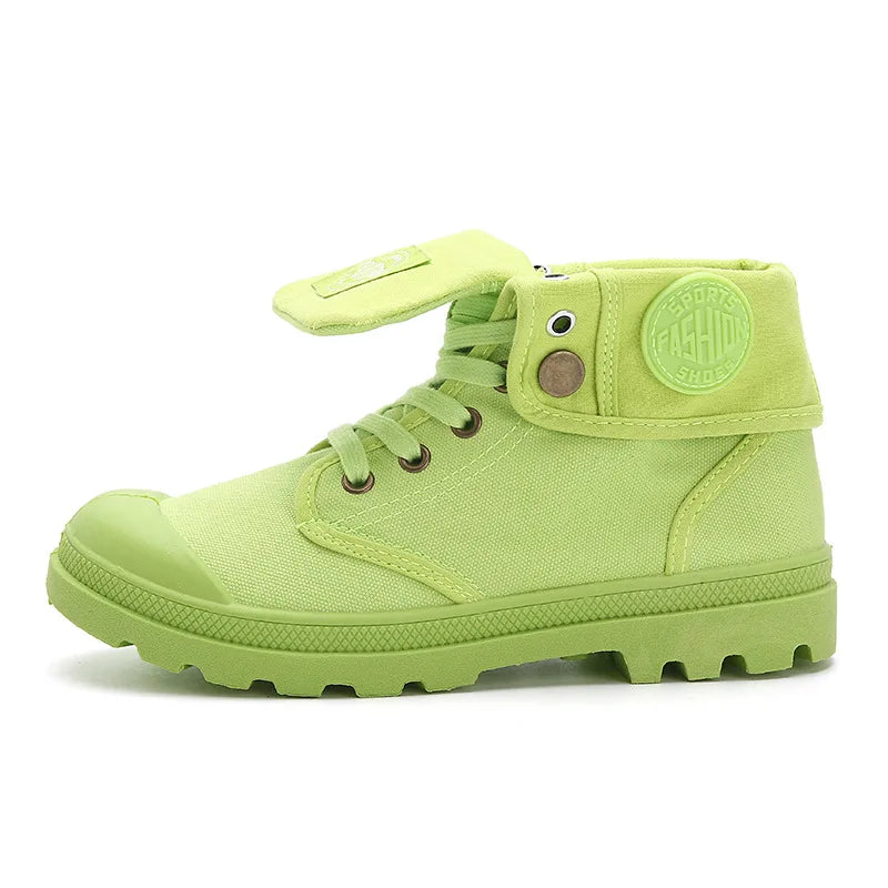 New Canvas Shoes Women Work Boots Palladium Style Fashion High-top Breathable Ankle Casual Shoes Female High Quality 35-41