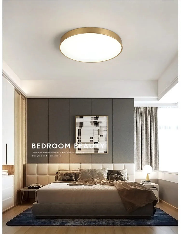 Modern LED Aisle Ceiling Light Lamps For Bedroom Corridor Garage Cloakroom Balcony Indoor Lighting Fixtures Simple Golden Round