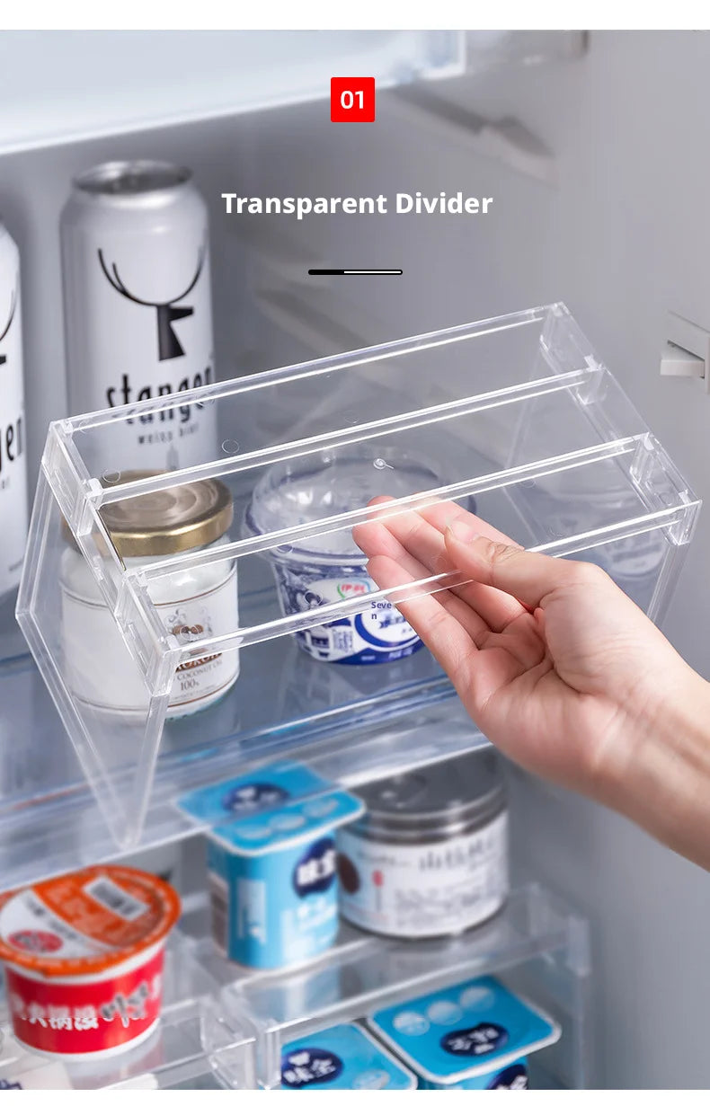 Adjustable Clear Kitchen Cabinet Organizer, Expandable Spice&Plate Storage Rack,Kitchen/Bathroom Divider Organizer for Cabinets