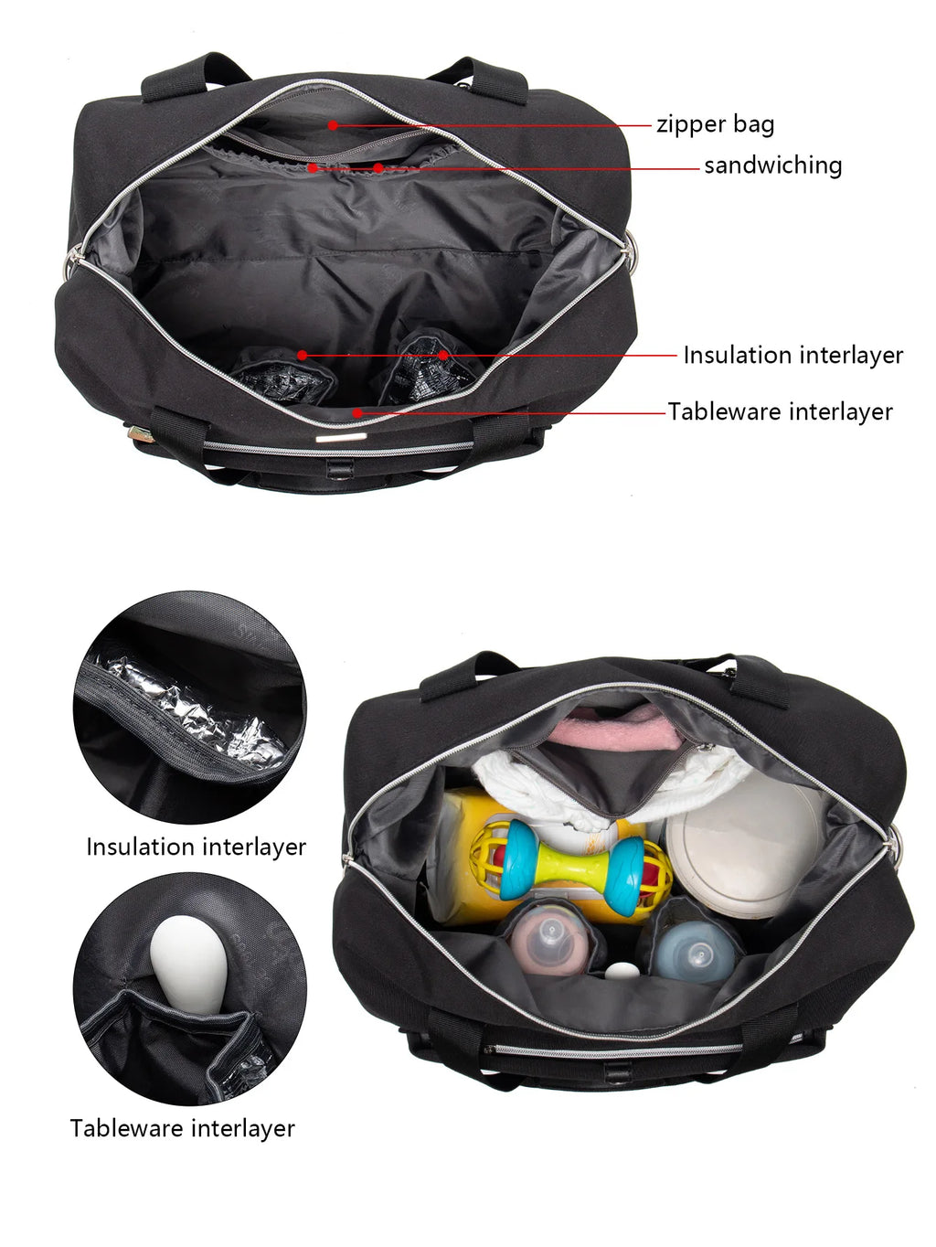 LEQUEEN Large Capacity Mommy Bag Maternity Bag Baby Stroller Hanging Bag Nappy Bags Multifunctional Storage Handbag Baby Items