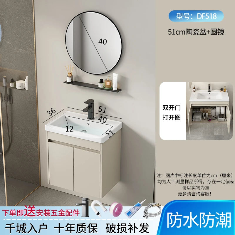 Wall Basin Bathroom Cabinet Set Sink Mirrors Shelves Bathroom Cabinets Storage Organizer Mobile Bagno House Accessories