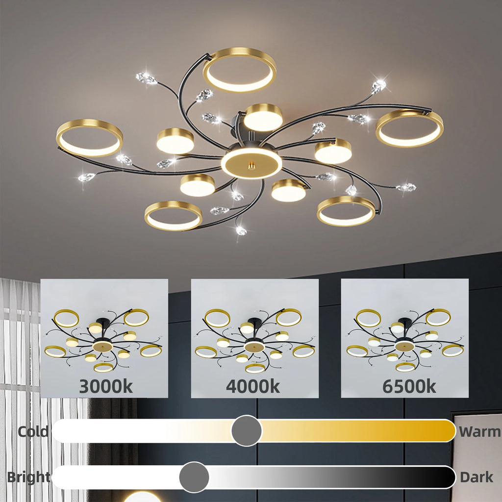 Modern Ceiling Chandelier Room Decoration Led Ceiling Lamp Crystal Chandelier Nordic Modern Bedroom Ceiling Decorative Light