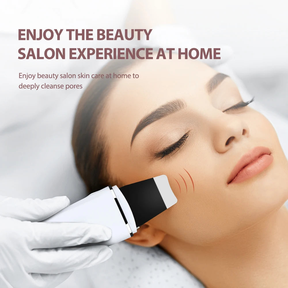 Ultrasonic Skin Scrubber EMS Face Massager Blackhead Remover Facial Cleanser Peeling Shovel Face Lifting Tool Spatula Cleansing