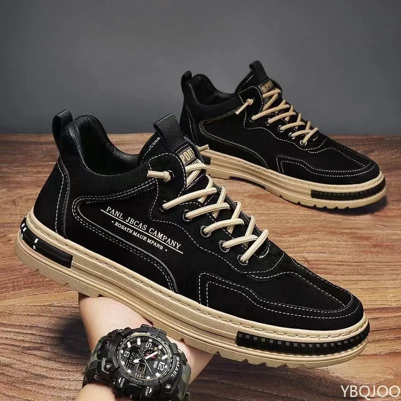 Men's shoes in autumn breathable anti slip waterproof wear-resistant work shoes thick soled simple comfortable board shoes