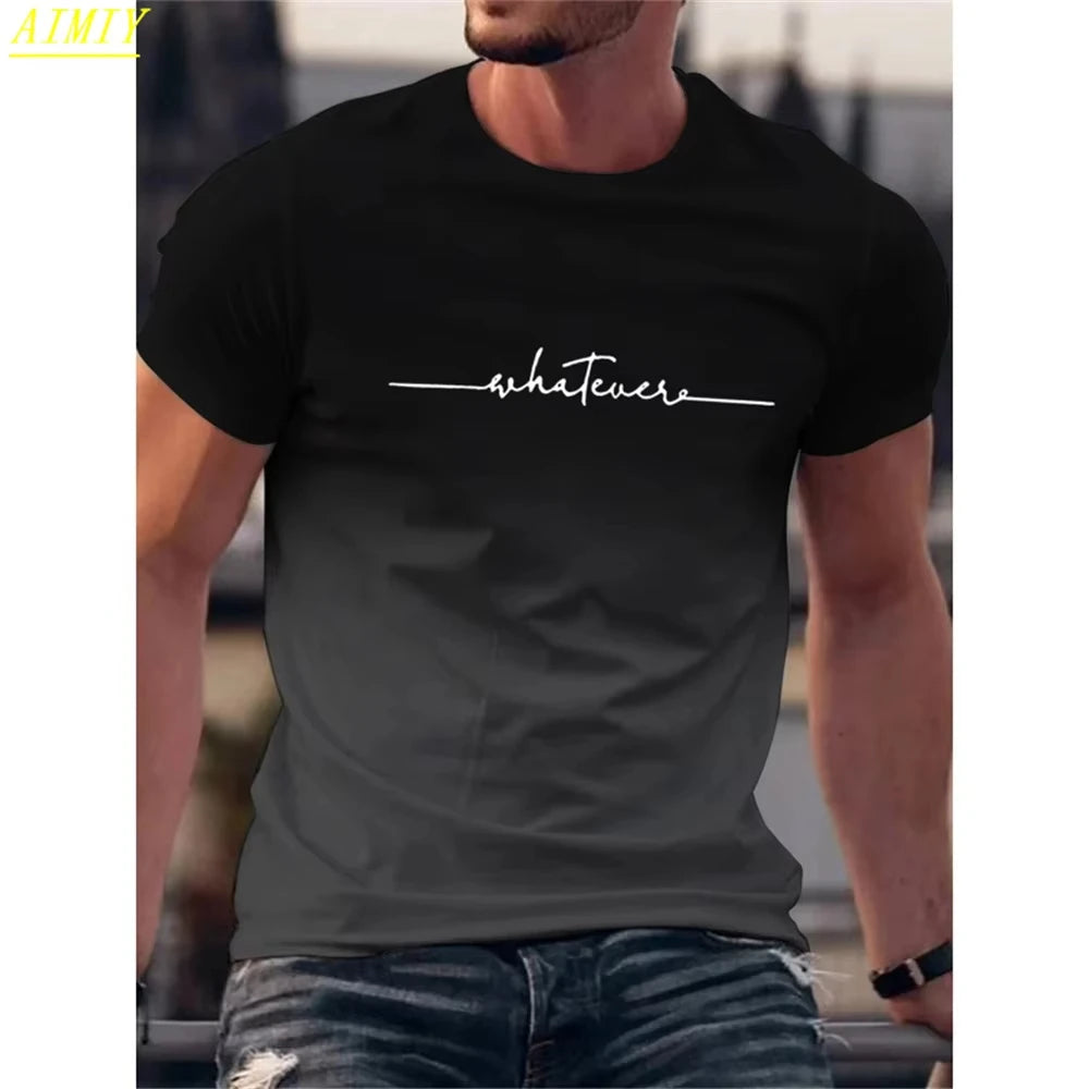 Casual Men's T-Shirts Spring Clothing Ombre Shirts Oversized Short Sleeve Tops Boys Tees Oversized Vintage T-Shirts For Mens