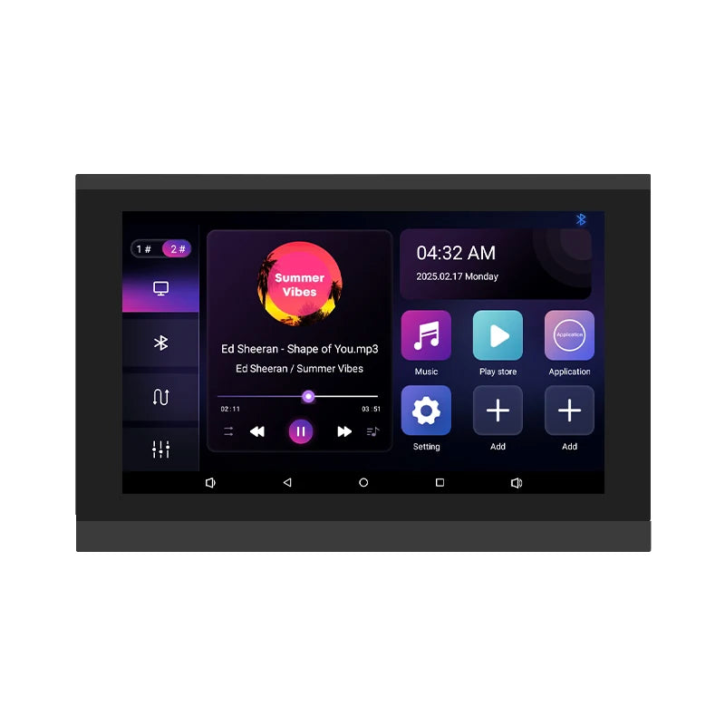 7 Inch Smart Home Background Music Player Stereo Sound WIFI Touch Screen 2 zone Audio Android Bluetooths Wall Amplifier systems