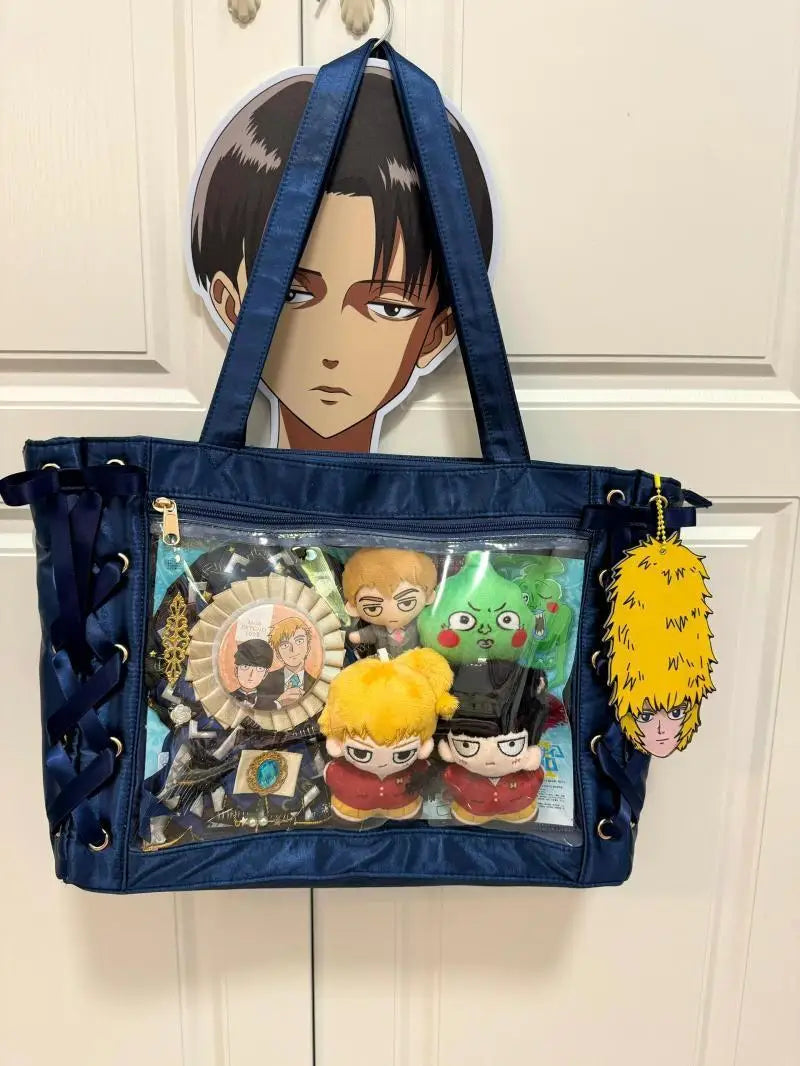 Japanese Sweet Women Ribbon Ita Bag Fashion Large Capacity Tote Bag Aesthetic Shoulder Bag Cute Lolita Girl Transparent Handbags