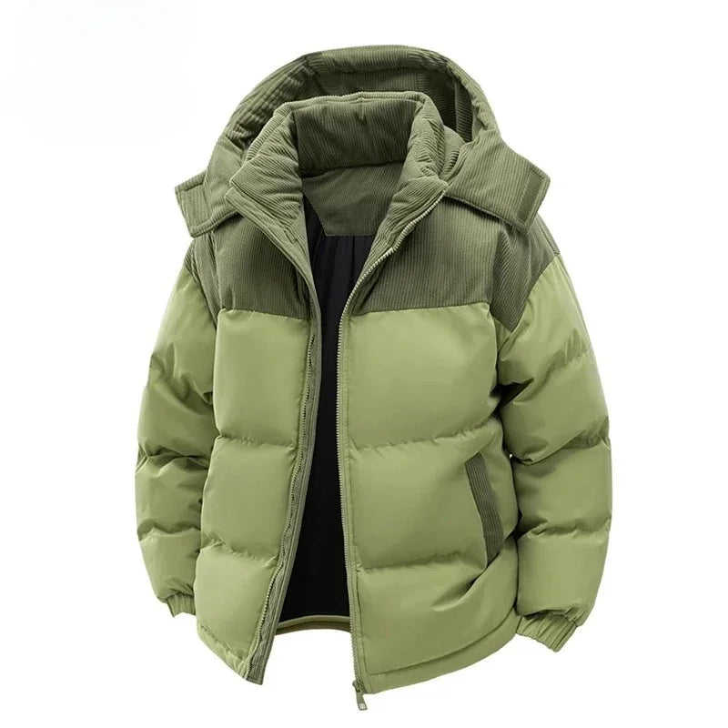Winter Men Waterproof Windproof Casual Jacket Mens Puffer Hooded Fashion Jacket Man Outdoor Loose Thick Jacket Windbreaker Parka
