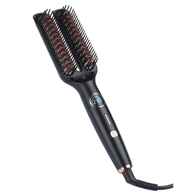 Electric Straightening Brush One-Step Heated Straightener Flat Iron Smooth Anti Frizz Hair Electric Brush Straightener Comb
