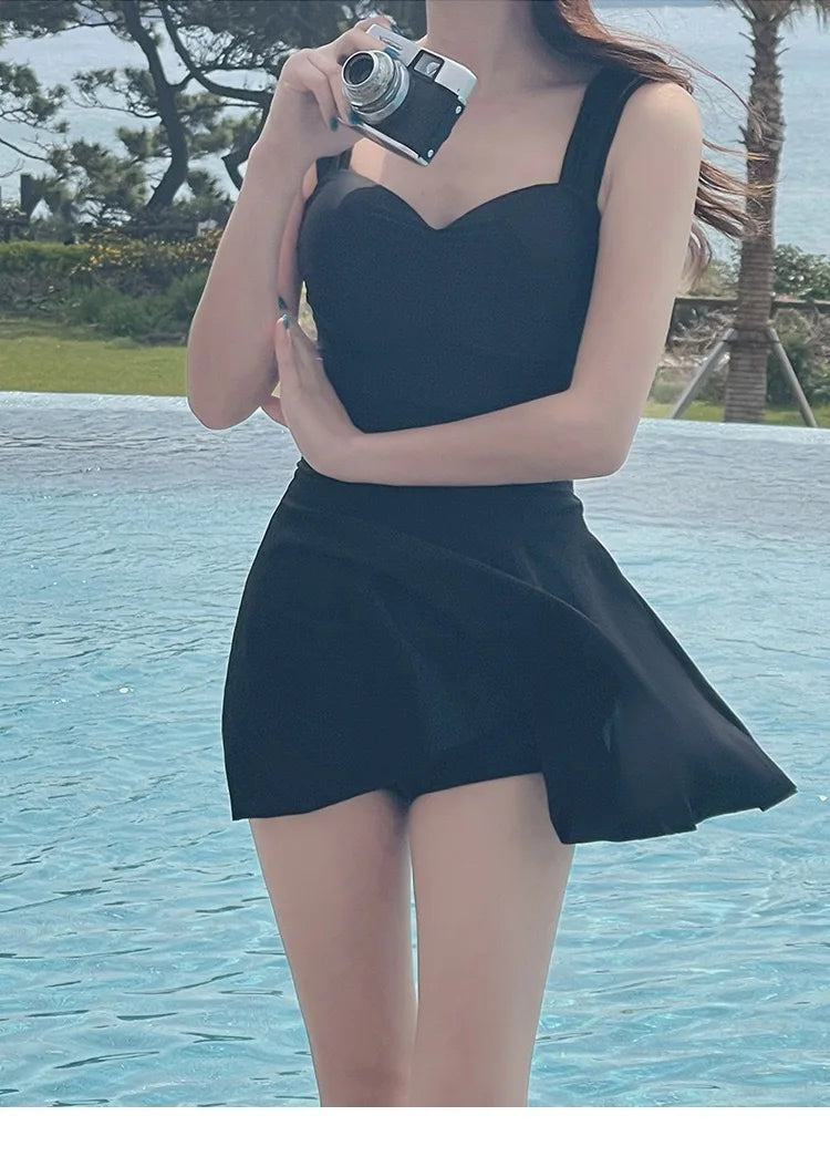 New Summer Women's Solid Color One-piece Swimsuit Slimming and Sexy Backless Tight Swimsuit Outdoor Party Pool Swimsuit