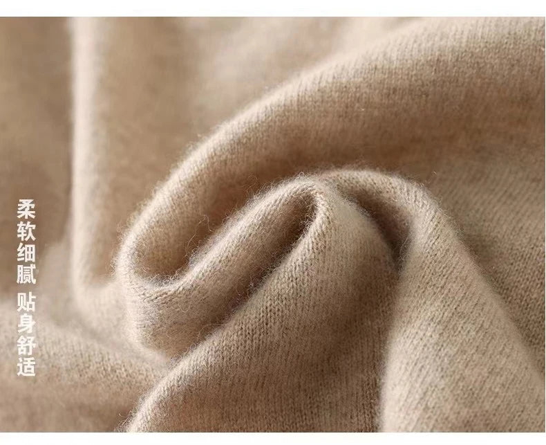 First-Line Seamless Women's Half-Turtleneck 100% Pure Wool Sweater Solid Color Long Sleeve Pullover Knitted Bottoming Sweater