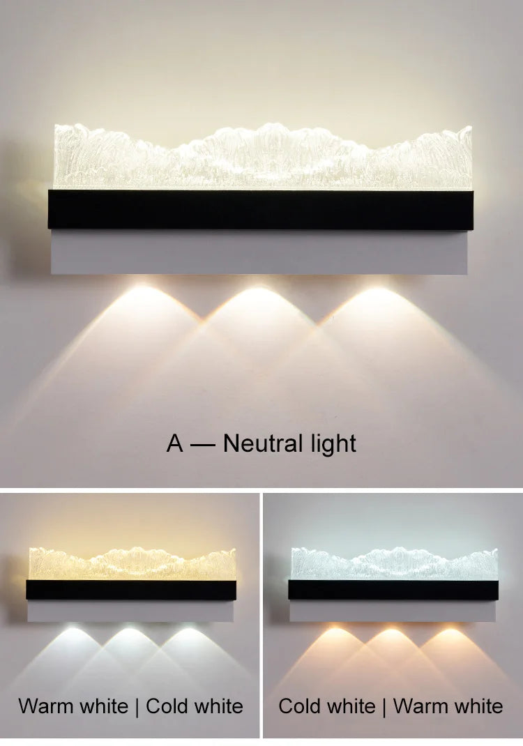 16W Creative Acrylic Textured Led Wall Light Bedroom Living room Aisle Light Long Strip New Design Art Decorative Ambient Light