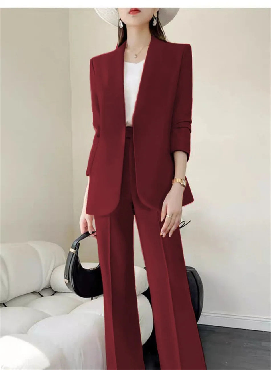 Fashion 2 Piece Sets Women Outfits Spring Autumn New in Korean Pants Sets Commuter Elegant Suit Coat 2 Piece Sets Women