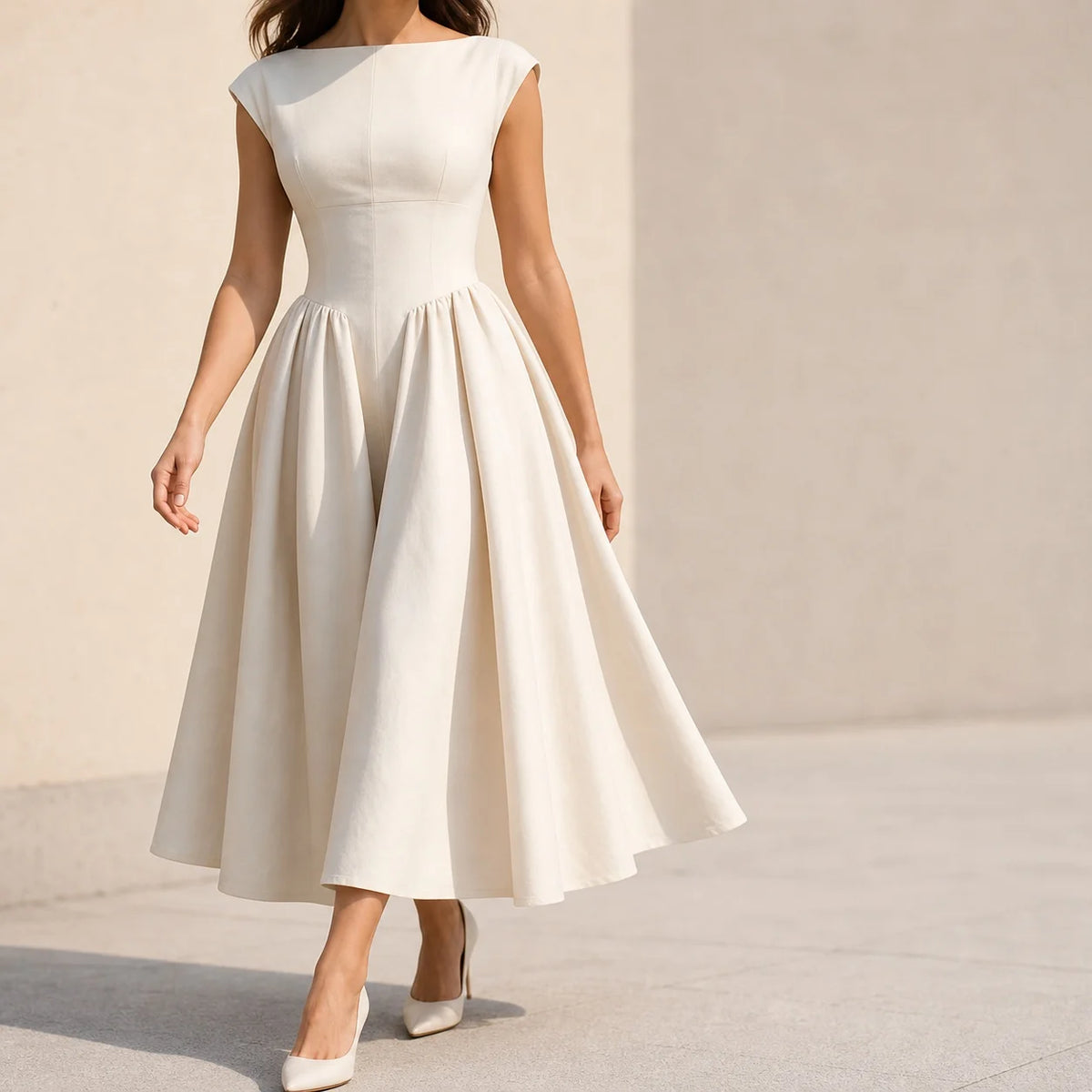 Elegant Women's Summer Evening Sleeveless High Waist Backless Long Solid Color Wrinkle Resistant Pullover Dress For Women