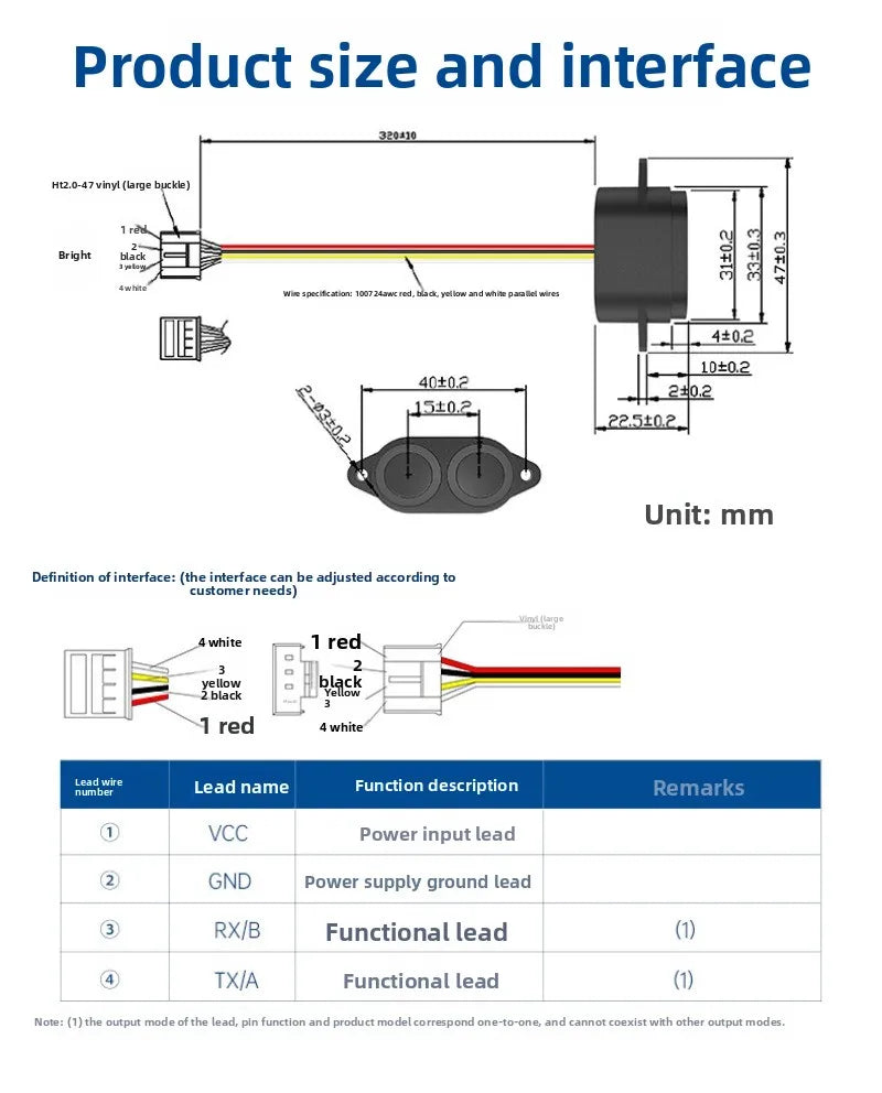 IP67 Waterproof Obstacle Avoid Module RS485 Ultrasonic Level Sensor Container Water Level Monitor