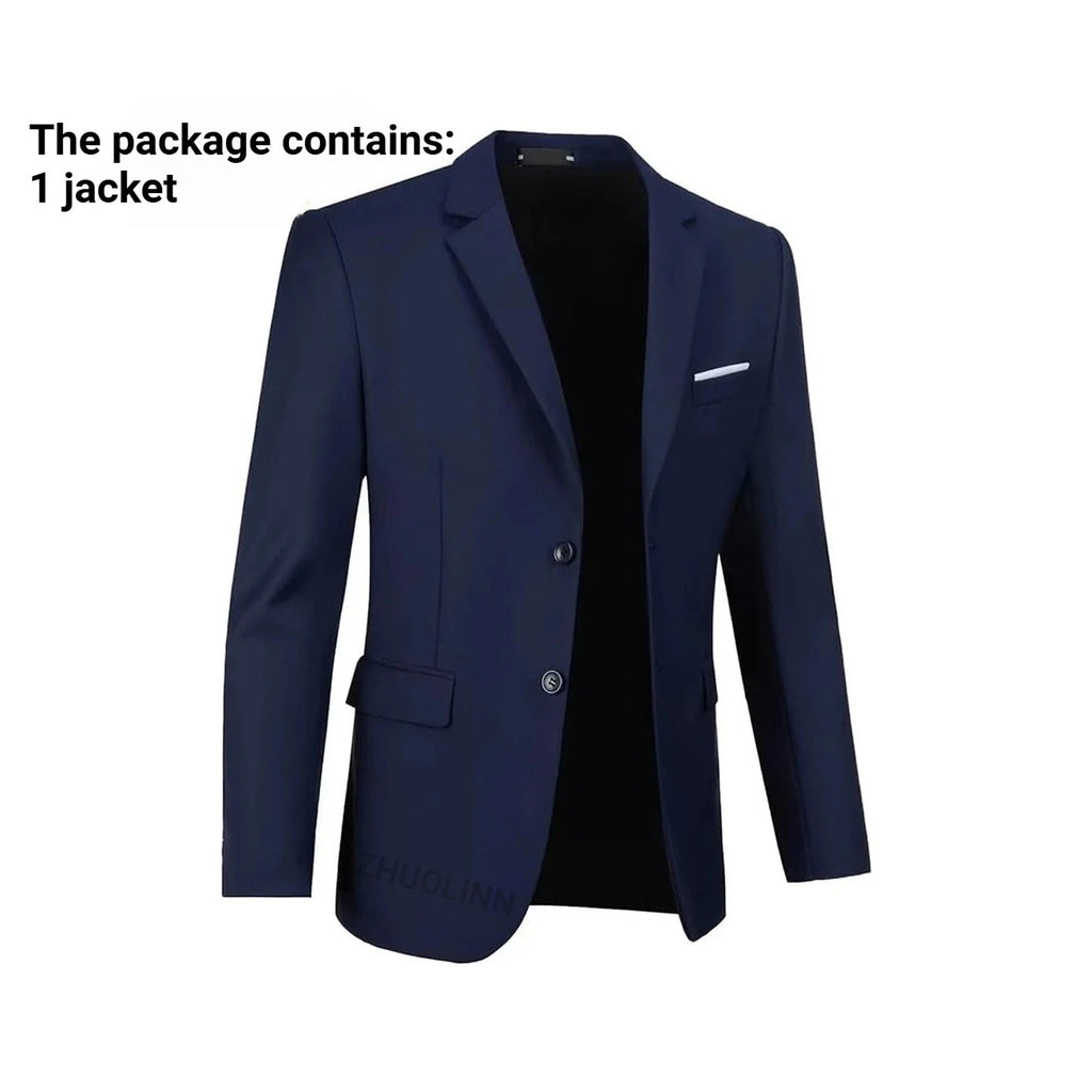 Notched Lapel Men Suit Wedding Elegant 2 Pieces Set Jacket Pants Slim Fit Single Breasted Formal Business Tuxedo Office Blazer