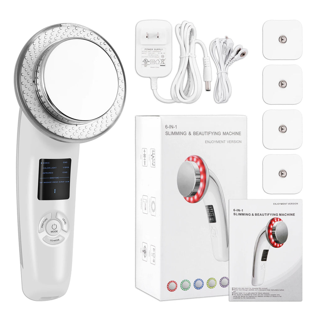 6 IN 1 Body Shape Massager EMS ultrasonic Slimming Gel Cream Infrared 1Mhz Ultrasound Cavitation Fat Burner Bar Weight Loss Tool