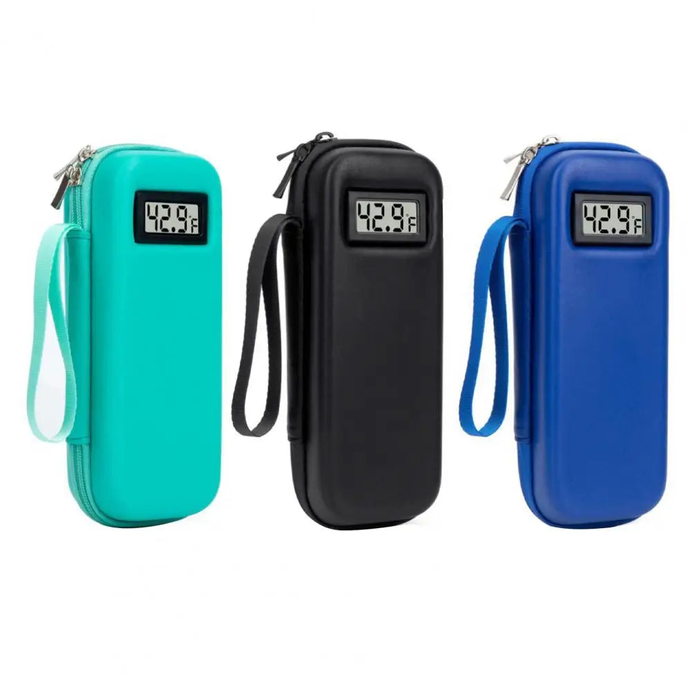 Insulin Refrigerator with Digital Temperature Display, Portable Insulin Cooler with 2 Long-Lasting Ice Packs for 8-12 Hours Cool