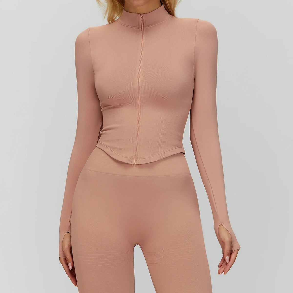 Zipper Yoga Shirts For Women Long Sleeve Seamless Fitness Running Gym Jacket Workout Dry Fit Breathable High Elastic Sports Top