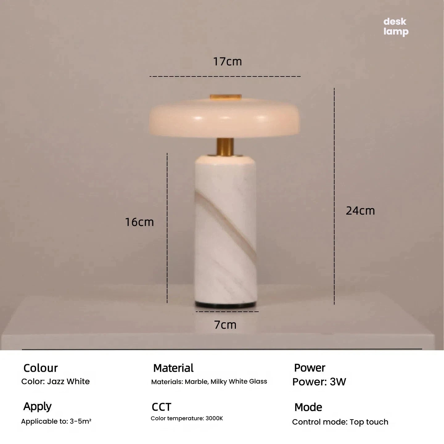 Table Lamps Luxury Glass 110V/220V Marble USB Lighting Rechargable Space Mood Light Table Light Bedroom Living Room Decoration