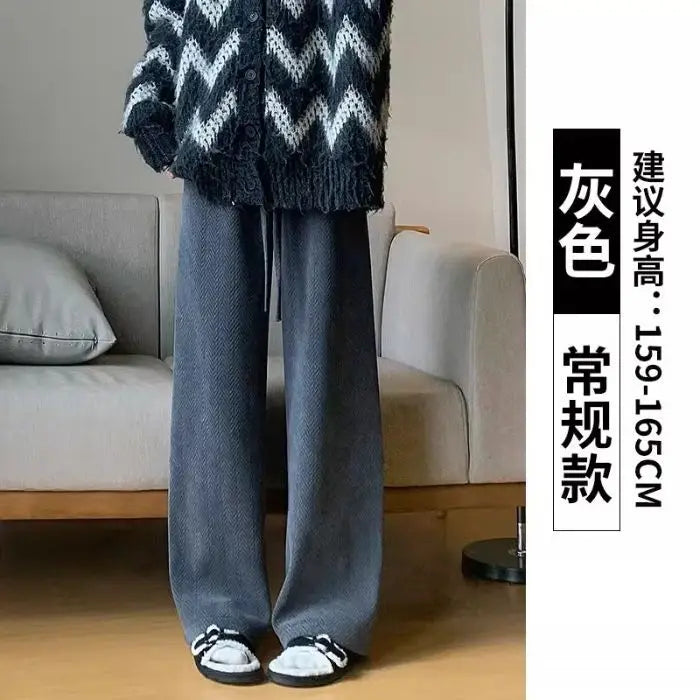 New Slim and Loose Straight for Women's High Waist Casual Pants
