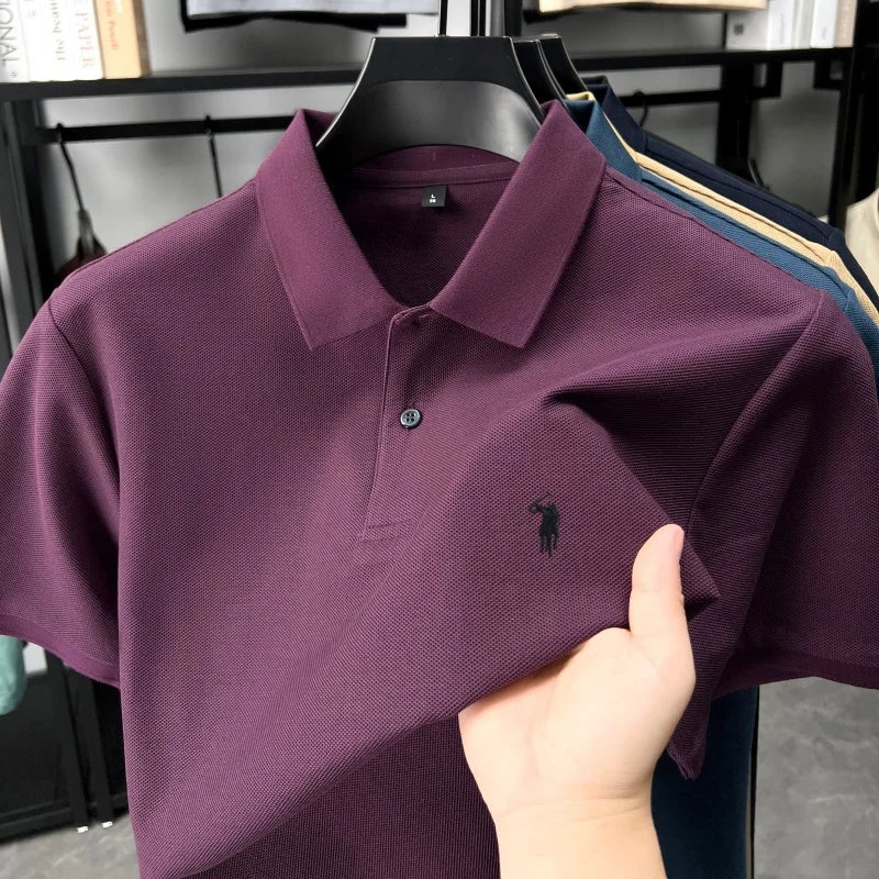 Designer brand 100% cotton short sleeve polo shirt fashion luxury pony embroidery men's summer casual high-quality Paul T-shirt