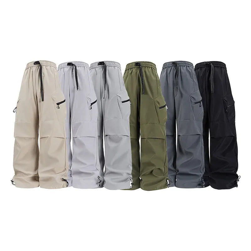 Spring Autumn Casual Pant Fashion Loose Comfortable Breathable Multiple Pockets Cargo Long Pants Fitness Running Casual Trouser