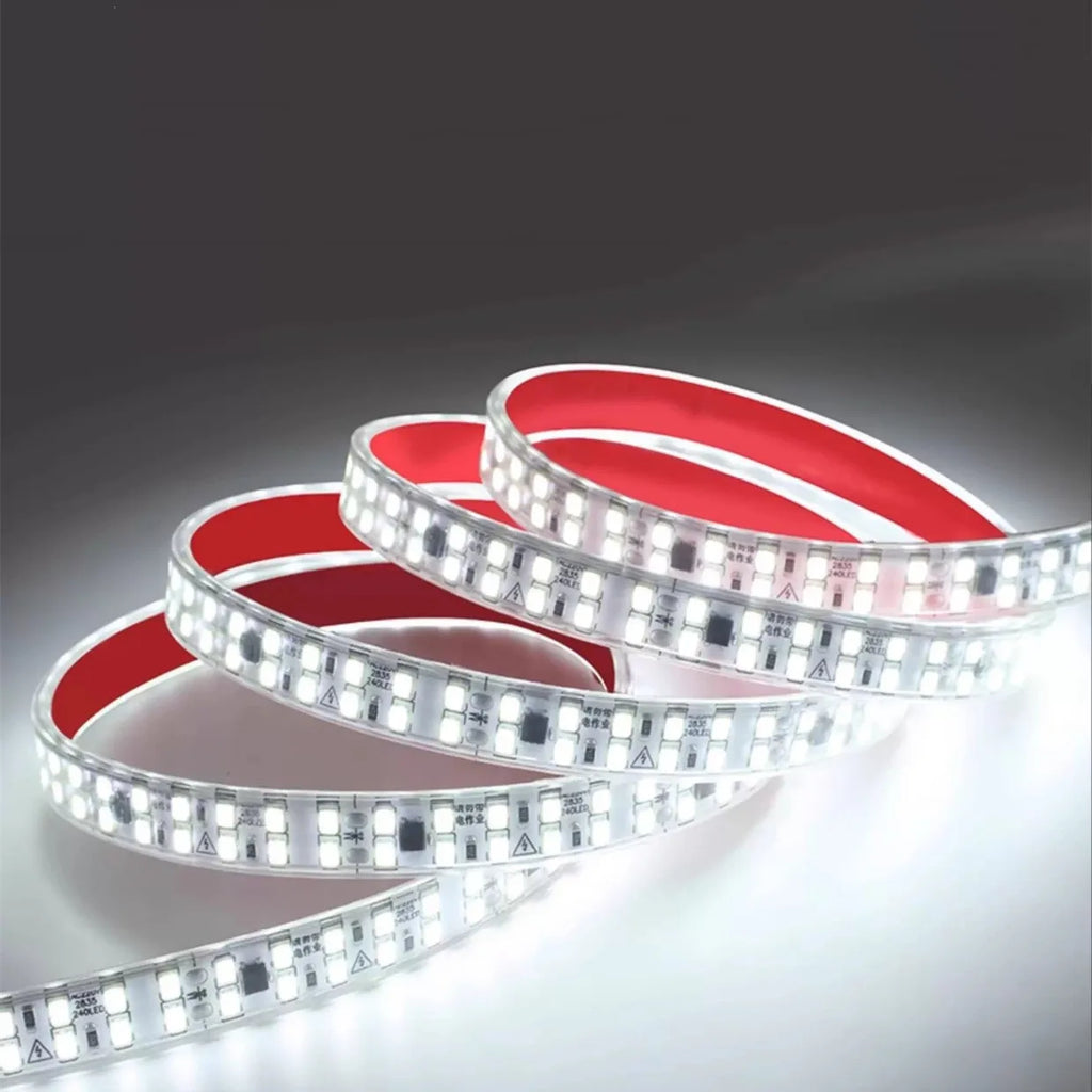 12MM Width SMD 2835 LED Strip 240LEDs/M AC220V Flexible Cuttable Soft Lamp IP68 Waterproof Warm/Neutral/White Light With EU Plug