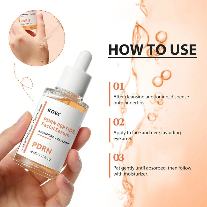 Korean Salmon PDRN & Copper Peptide Face Serum,Centella Asiatica Hydrating Repair Essence, Lightweight Glow Moisturizer All Skin