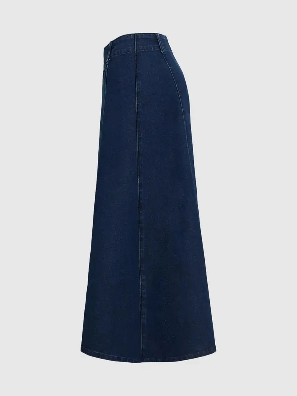 Denim Fabric Half Length Skirt Solid Color Clothes Simple Style  Casual Wear Stretch Fabric Dress A-Line Bottom Skirt