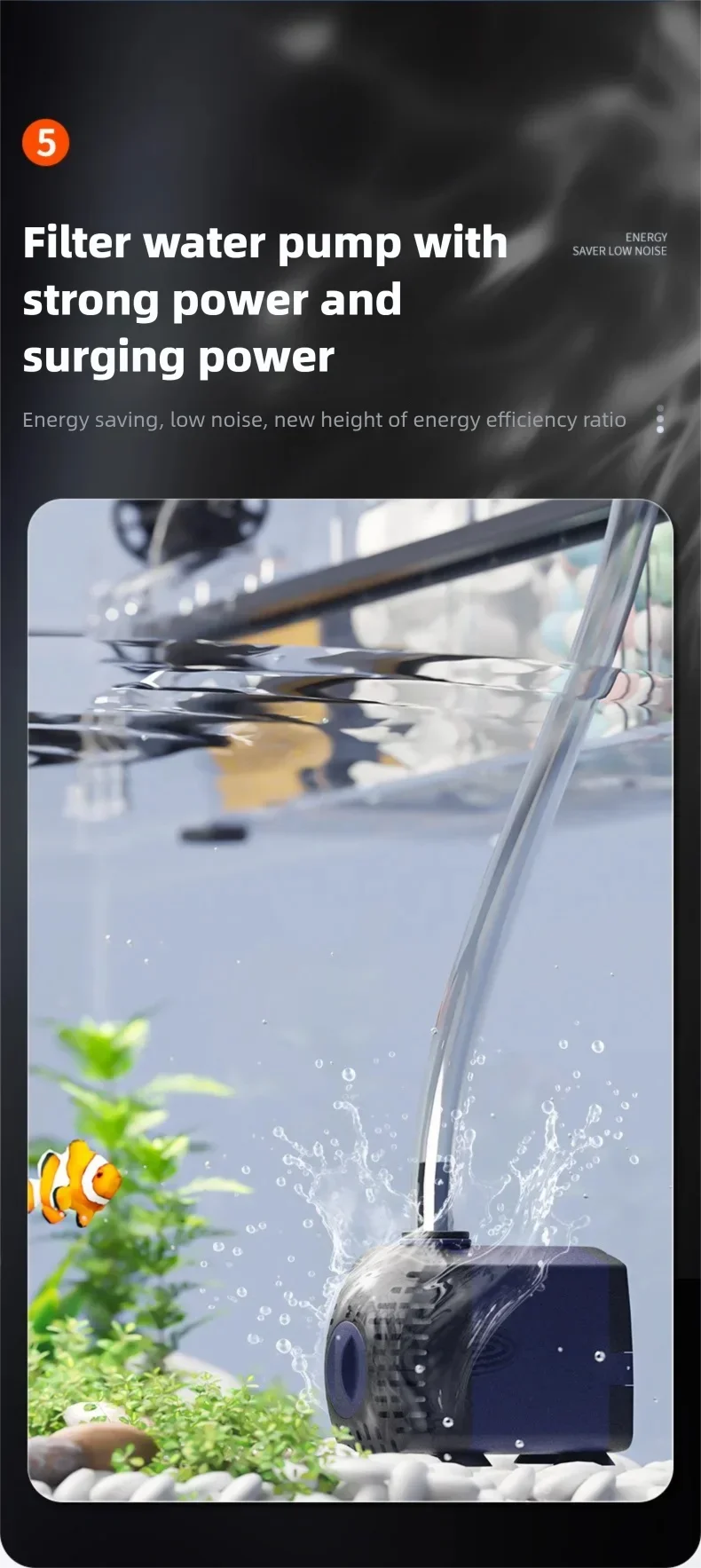 Fish Tank Filter 3 in 1 Water Purification Circulation Pump Aquarium Wall Mounted Filter Box Small Pump Silent Aeration