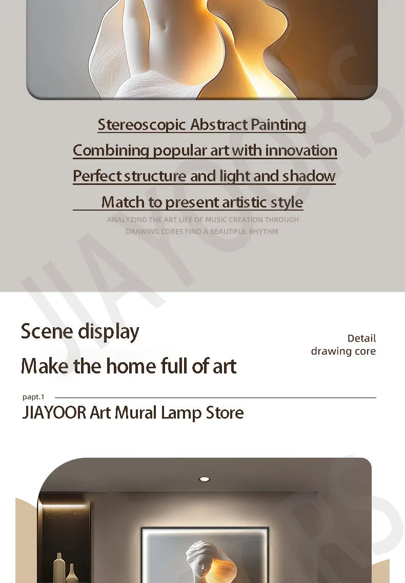 Modern Light Luxury Entrance Door Decoration Painting, Simple Abstract Corridor Hanging Painting Wall Lamp Painting Led Lights